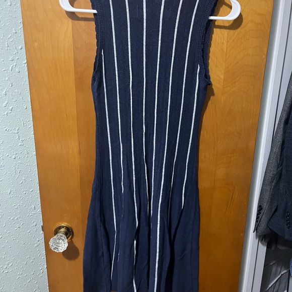 M. Rena Navy and White Striped Midi Dress - Picture 6 of 6